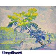 Tranh sơn dầu cây mọc trên vực thẳm